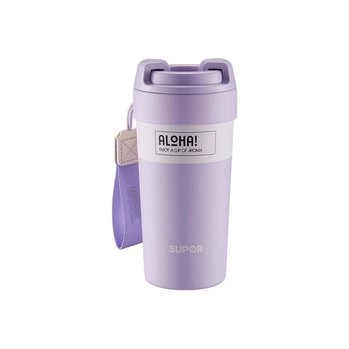 Thermal Mug Dopamine Antibacterial Ceramic Laminating Liner Tea Mug Coffee Mug Misty Purple 500ML