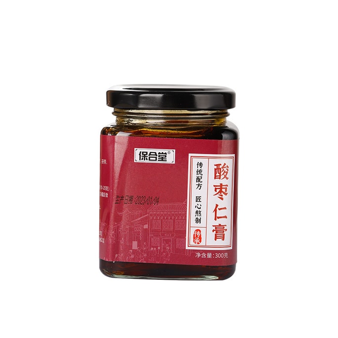 【中国直送】宝鶴堂ジジフス種子ペースト、古代の方法で醸造され、不眠症を改善し、心臓と肝臓に栄養を与えます 300g/ボトル