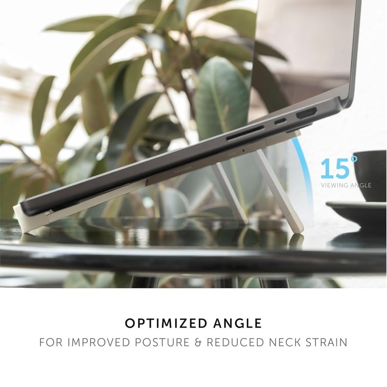 Fold Laptop Stand – Ultra-Slim Foldable & Portable Laptop Stand – Ergonomic & Optimized Viewing Angle – for 13 to 16 Inch MacBooks & Laptops, 10 to 16 Inch iPads & Tablets- Blue1排出 3