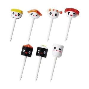 TORUNE Sushi Shaped Picks Food Fork Sandwich Fries Burger Decorative Shapes, 7 Piece