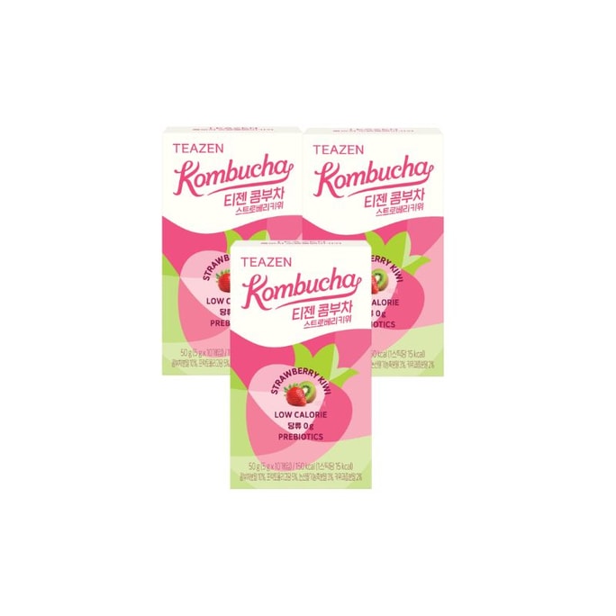 Low-Calorie Sugar-Free Fermented Drink Strawberry Kiwi Flavor 10Sticks3Box