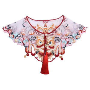 [중국 직배송] 화위안 애완용품 새해 고양이 스카프 붉은 사자춤 무늬 사이즈 S (2.3-5.4kg) * 1