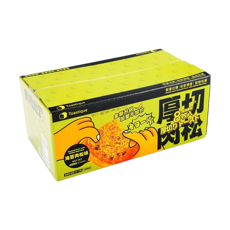 飽飽量販TOASTIQUE 厚切海苔肉鬆吐司 共8枚 600g【微波加熱10s巨巨好吃】【線上獨家】 6