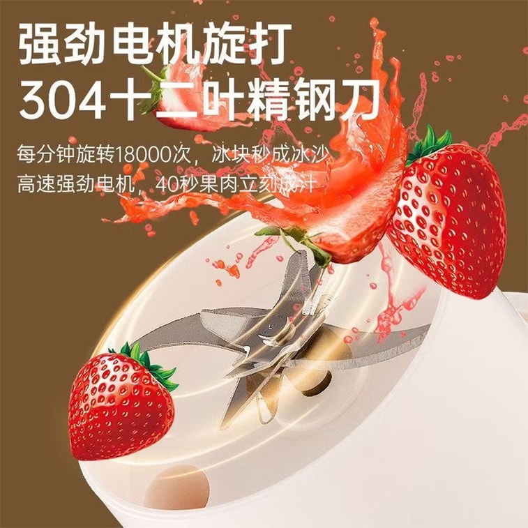【중국 직배송】 수월진회 휴대용 착즙기 350ml【이중 뚜껑·12엽 강철 칼날·40초 쾌속 착즙】1500mAh 무선 충전 신선 착즙 및 바로 마시기 겸용 아웃도어 여행 주서기 봄여름 감량 착즙 신기능【감량 헬스족·아웃도어 애호가·직장인】 뚜껑 열면 전원 차단 휴대용 착즙기 4