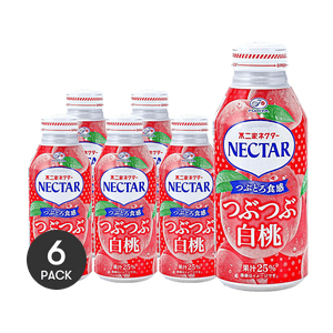 ネクター パルピーホワイトピーチジュース、日本のフルーツソフトドリンク、380ml×6本入り【6パック】【果汁25%】【パッケージは変更になる場合があります】