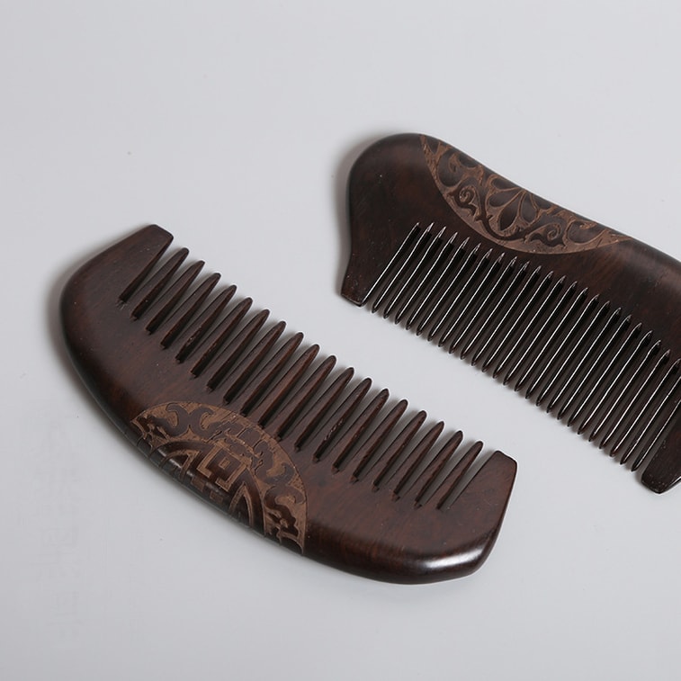 Double Sided Printing Comb Sandalwood Comb Solid Wood Comb 3