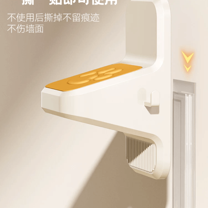 Bathroom wall-mounted foot pedal device, no-drill shower footrest, foot washing gadget, foot mat, white-gray, 1 piece 4