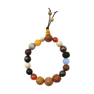 18 Seeds Bracelet White Bodhi Lotus Agate Blessing Fortune Good Luck 1Pc