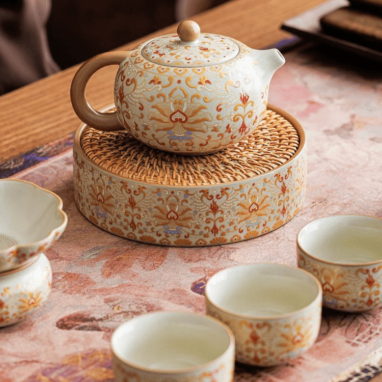 中国直邮】 一品仟堂汝窑陶瓷西施壶单壶泡茶壶轻奢泡茶神器13*8厘米- 亚米