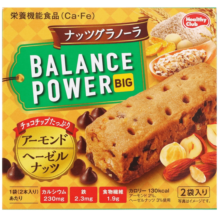 【日本直邮】滨田食品 PAPI酱推荐 BALANCE POWER BIG系列低热量营养饱腹代餐饼干谷物坚果巧克力味一盒2袋4枚