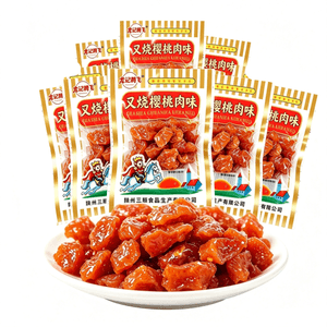 Char Siu Cherry Pork, Spicy Strips, Vegetarian Meat Cubes, Classic Spicy Strips, Gluten 30g*8 Packs【240g】 Spicy Snacks【80.90 Nostalgia】