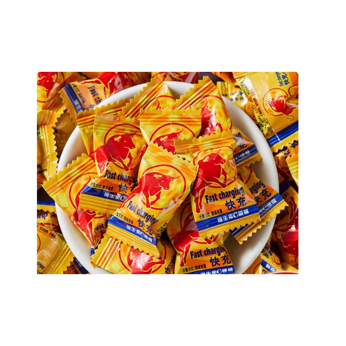 【中国直邮】 零食狂 维生素C红牛味硬糖500g*1袋