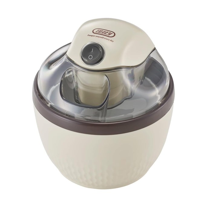 Fully Automatic Ice Cream Maker Frozen Yogurt Machine 15-Minute Preparation for 2 Servings Cream White