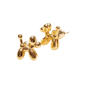 Shapes Studio 貴賓狗可愛耳環 純銀鍍金 一對 美國直郵