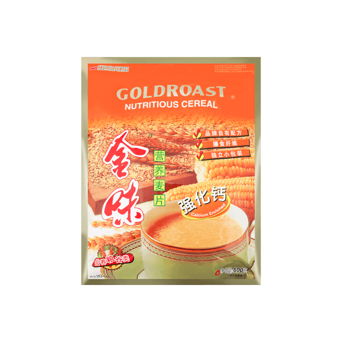 【早餐暖饮】金味 麦片 冲泡即食营养饱腹燕麦 强化钙型 600g