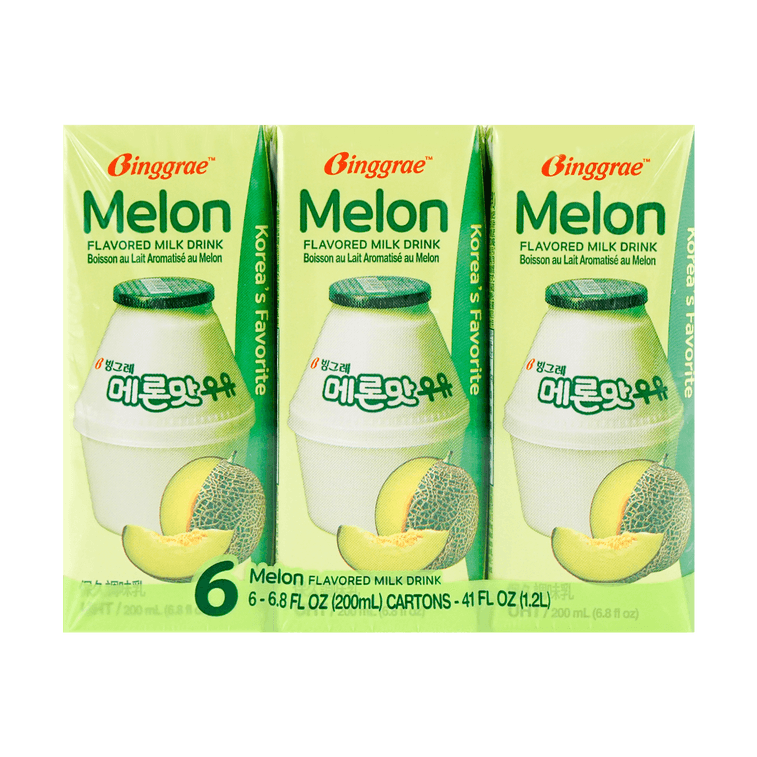 Melon Flavored Milk Drink,Korean Sweet and Creamy Beverage,6.76 fl oz*6 Pack【Trending on TikTok】 11