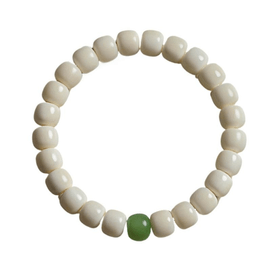 【中国直邮】大善堂天然菩提手串白玉女绕指柔文玩单圈绿菩提款*1件