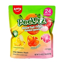 Peelerz Assorted Fruit Peelable Gummy, Orange, Banana ,Peach Flavor, Shareable Variety Packs, 21.4 oz
