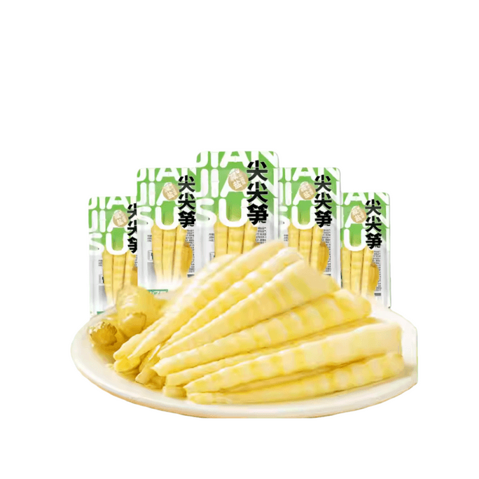 Pickled Spicy Bamboo Shoots – Sour and Spicy Bamboo Tips, Popular Snack, Ready-to-Eat, Small Pack, 30g * 5 Packs
