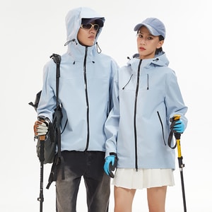 【中国直送】HSPM 新品 男女同スタイル 防水 アウトドア ハイキング ジャケット ジャケット エーテルブルー S