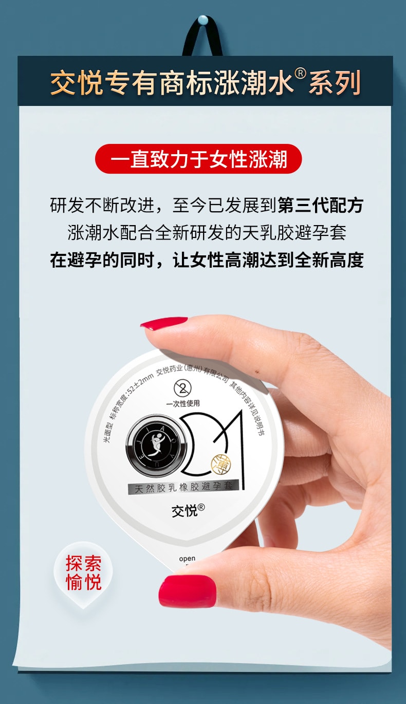 交悅 漲潮保險套女性快感保險套滋潤高潮高級款成人用品2只裝