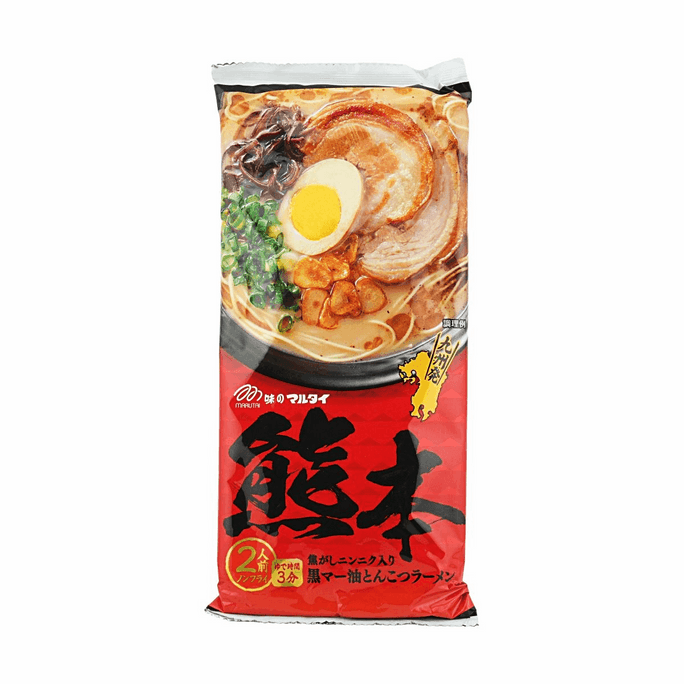 Kumamoto Black Garlic Oil Japanese Tonkotsu Flavor Ramen - 2 Servings, 6.6 oz, Packaging May Vary