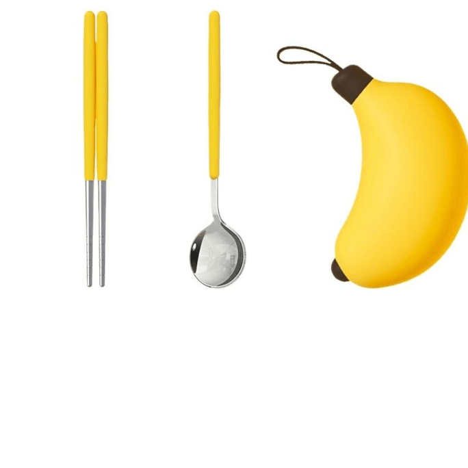 Prohibited banana filter stainless steel spoon chopstick set portable special tableware 13.5cm * piece