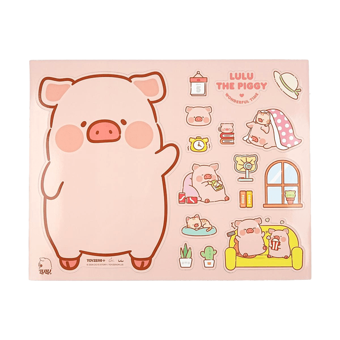 Lulu Pig Cute Refrigerator Magnet Message Board with 2 Erasable Pens