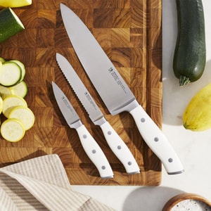 Henckels Forged Accent 3-Piece Single Rivet Kitchen Knife Set -, 4 inch Paring/5 inch Serrated Utility/8 inch Chef's Kni