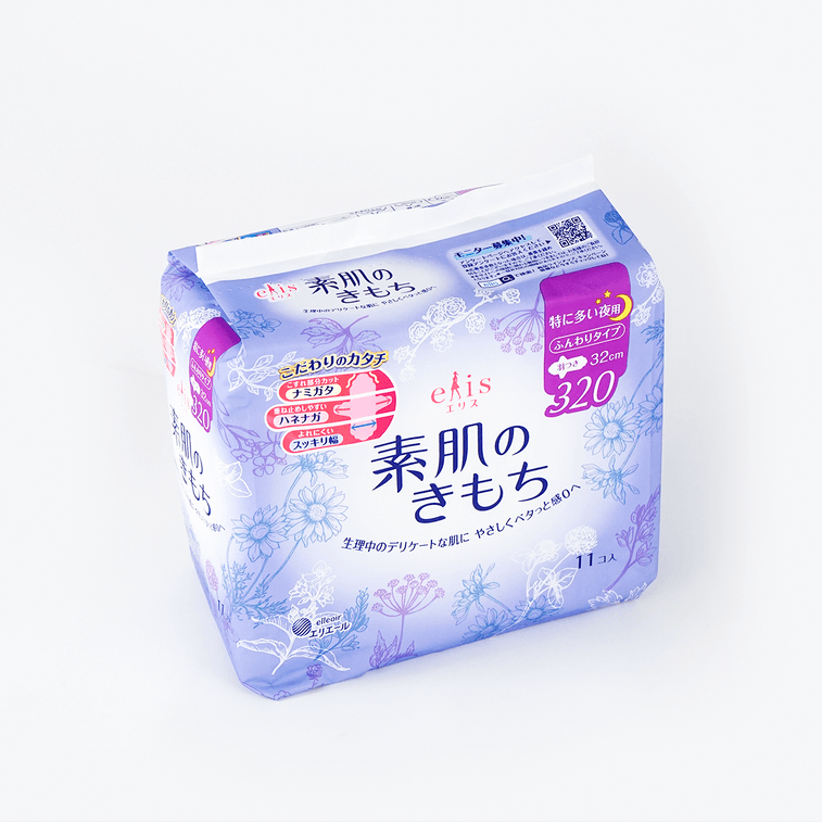 日本ELIS怡丽 素肌棉柔护翼卫生巾 夜用型 320mm 11枚入 5
