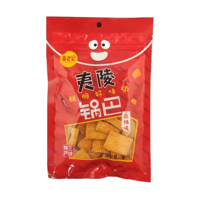 【中国直邮】 百宝臻选 鲁老记夷陵锅巴(麻辣味) 宜昌三峡特产酥脆休闲零食80g*1包