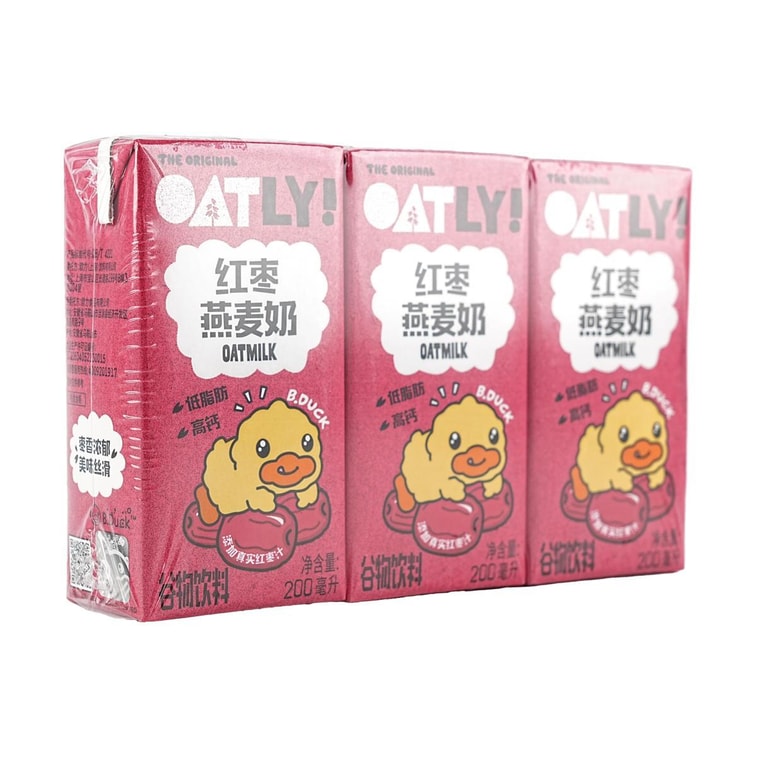 Oatly Red Date Oat Milk 6.76 fl oz * 3 packs【Little Yellow Duck Collaboration】 6