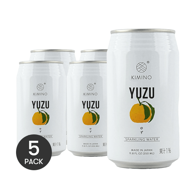 スパークリングゆずウォーター 11.83 fl oz *5【5パック】【糖質0 カロリー0 脂質0】【パッケージは異なる場合があります】