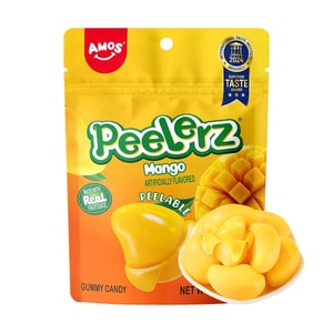 필러즈 껍질 벗길 수 있는 구미 캔디, 망고맛, 6oz(170g)【진짜 과일 주스로 만들었습니다】