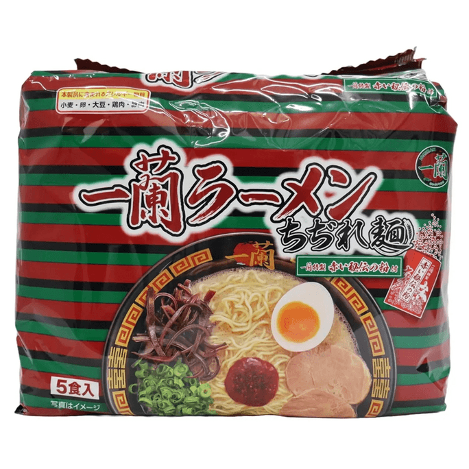 【日本直邮】 日本 一兰拉面 波浪细面 附秘制辣粉 5食入
