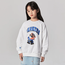 韩国 MLB Korea Unisex Kids Mega Bear Sweatshirt NY Yankees White  不限男女孩子的 110