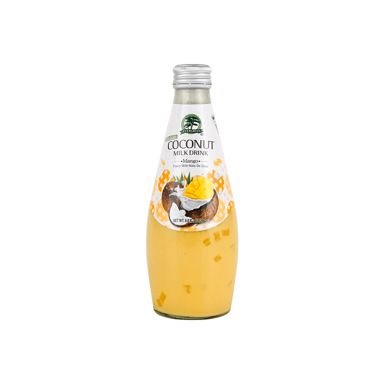 EVERGREEN Coconut Milk Drink with Nata De Coco Mango Flavor 9.8oz Yami