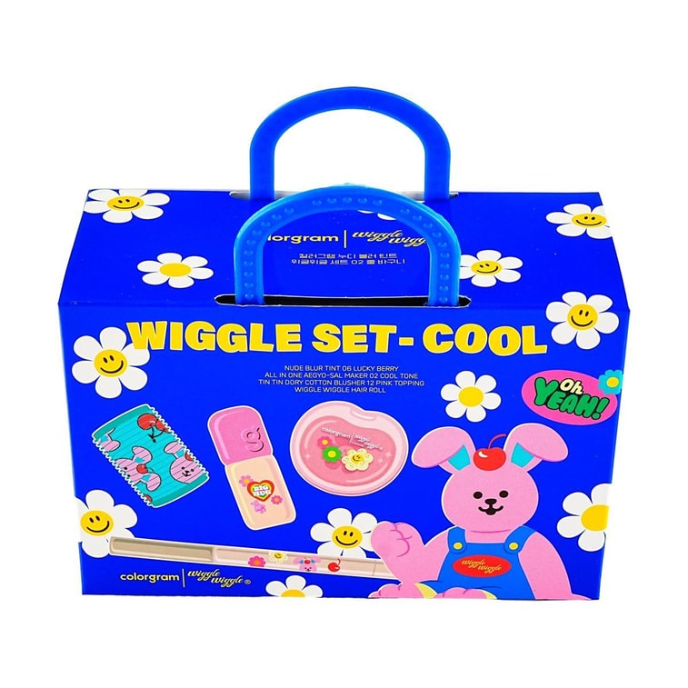누드 블러 틴트 위글 위글 세트, #02 쿨 바스켓 - 틴트 #06 + 블러셔 #12 + 애교살 메이커 #02 + 헤어롤 9