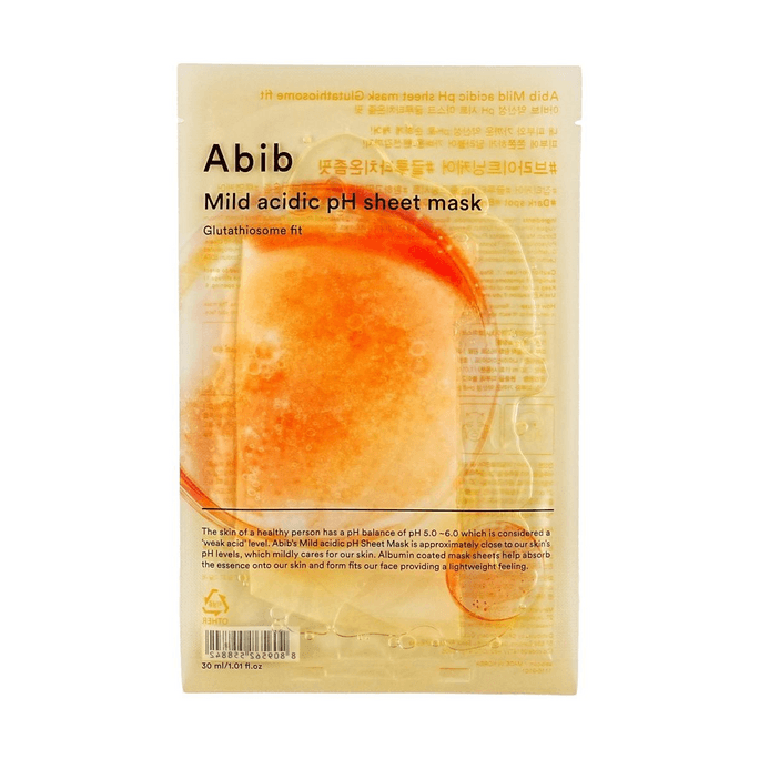Mild Acidic pH Sheet Mask, Glutathiosome fit, 10 sheets/box - Dark Spot Appearance Improvement​​ | Sensitive Skin Safe