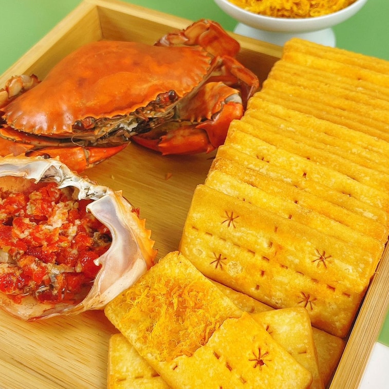 煌記 蟹黃肉鬆雙層脆餅乾 夾心蘇打餅乾 142g【鹹香酥脆】 7
