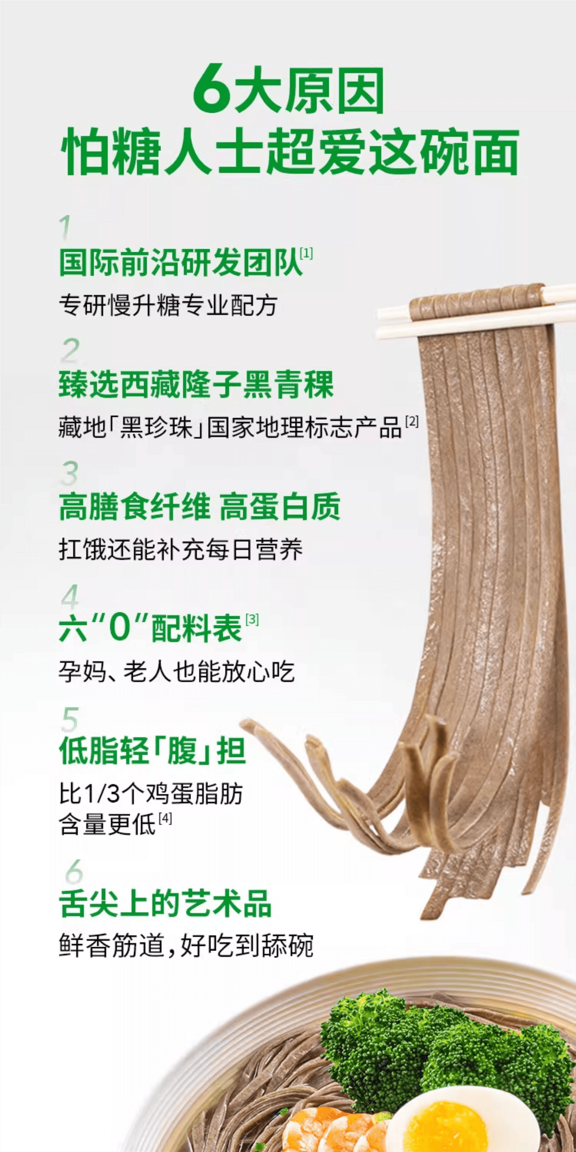 【中国直邮】 慢教授 低GI慢糖挂面 180g