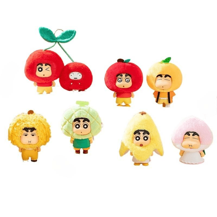 Crayon Shin Chan Fruit House Series Crayon Shin Chan Plush Doll Blind Box Ornament 11 * 9.5 * 15cm*6