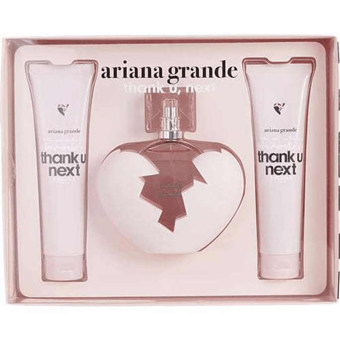 Ariana Grande Thank U Next Eau De Parfum Spray 3.4 oz & Body Souffle 3.4 oz & Shower Gel 3.4 oz