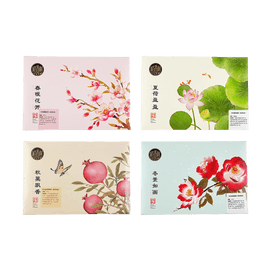 稻香村 四季限定糕点礼盒 春暖花开+夏荷盈盈+秋果飘香+冬景如画 桃山饼点心 1153g 4盒【4款组合装】【亚米首发】【春节年货礼盒】【精致新中式茶点】