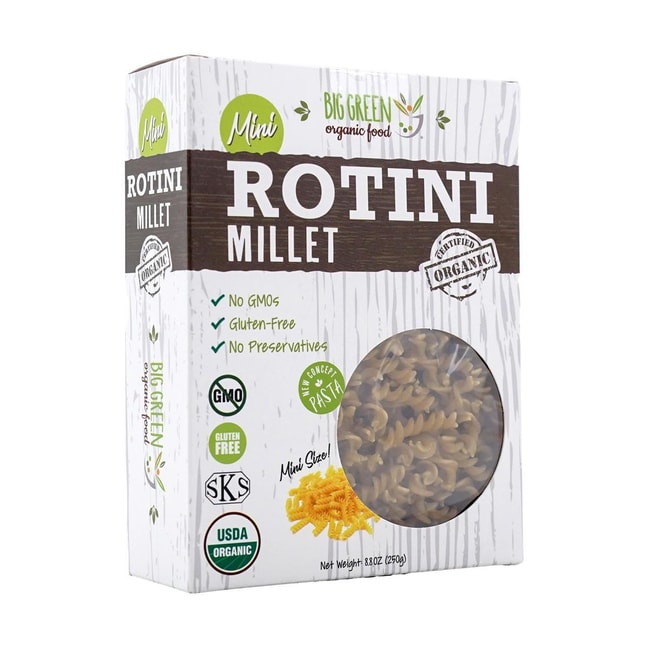 Organic Mini Millet Rotini, 8.81 oz 【Vegan】【Gluten Free】