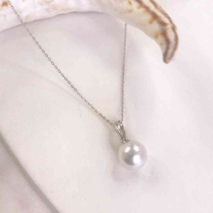 【預售】珍珠會館||Akoya珍珠圓潤閃亮單珠925銀項鍊||8.0〜8.5mm 1條【特殊商品單獨發貨】