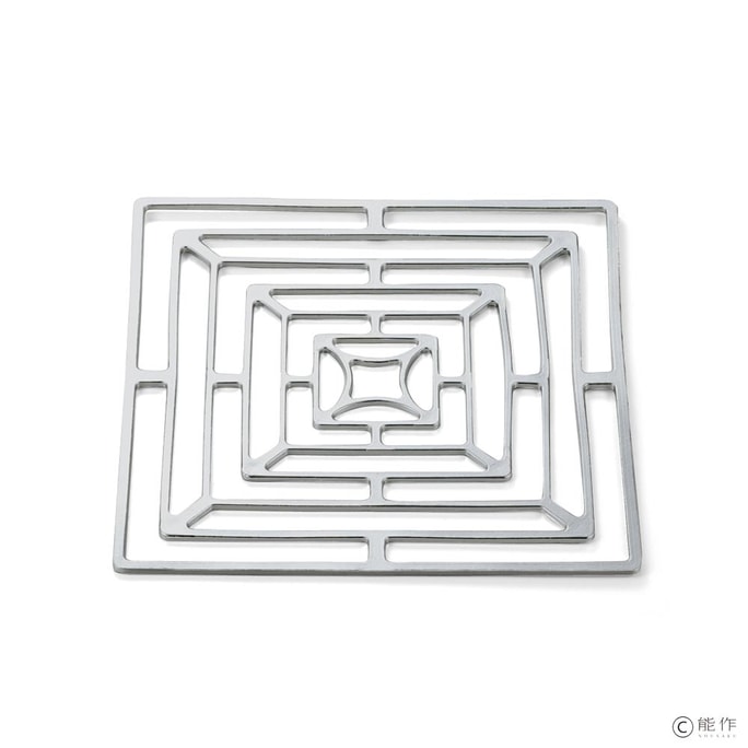 日本能作手工制作的银折叠篮 - 正方形(中号 8.3 x 8.3 英寸)