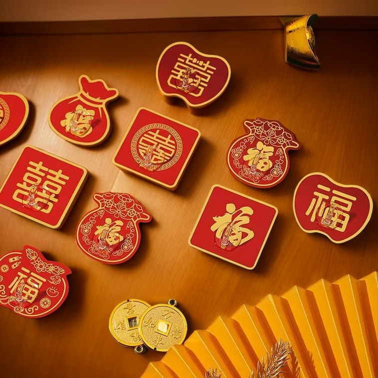 New Year Fu Character Hook 6 Pcs 3