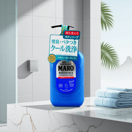 日本MARO 男士多效全身洁净沐浴露洗面奶二合一 清凉薄荷型 400ml