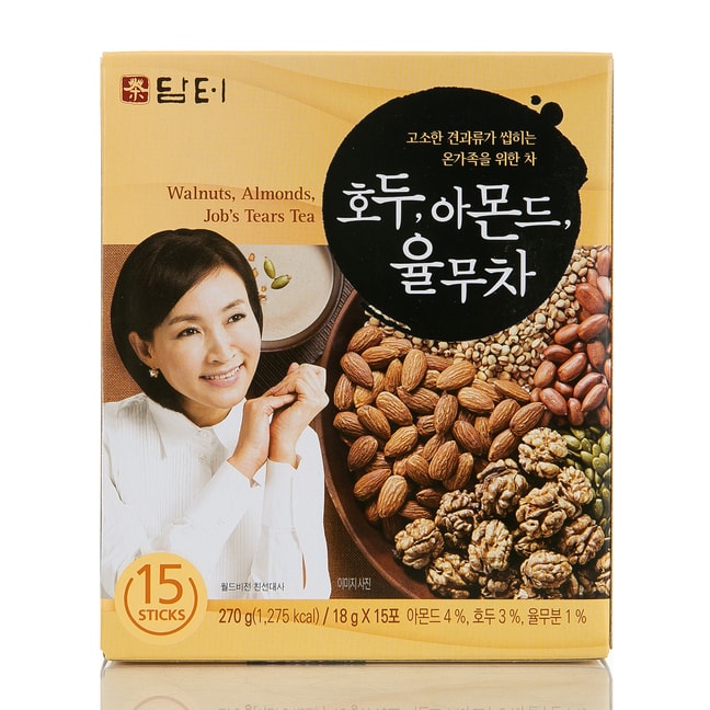 Damtuh Traditional Korean Tea Misugaru Walnut Almond Adlay Powder Drink Snack Meal Replacement - 15g x 15 Sticks